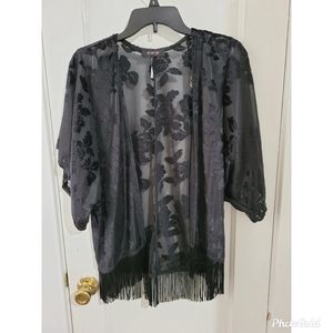 Black Floral Kimono